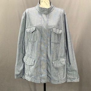 Talbots Woman denim striped jacket